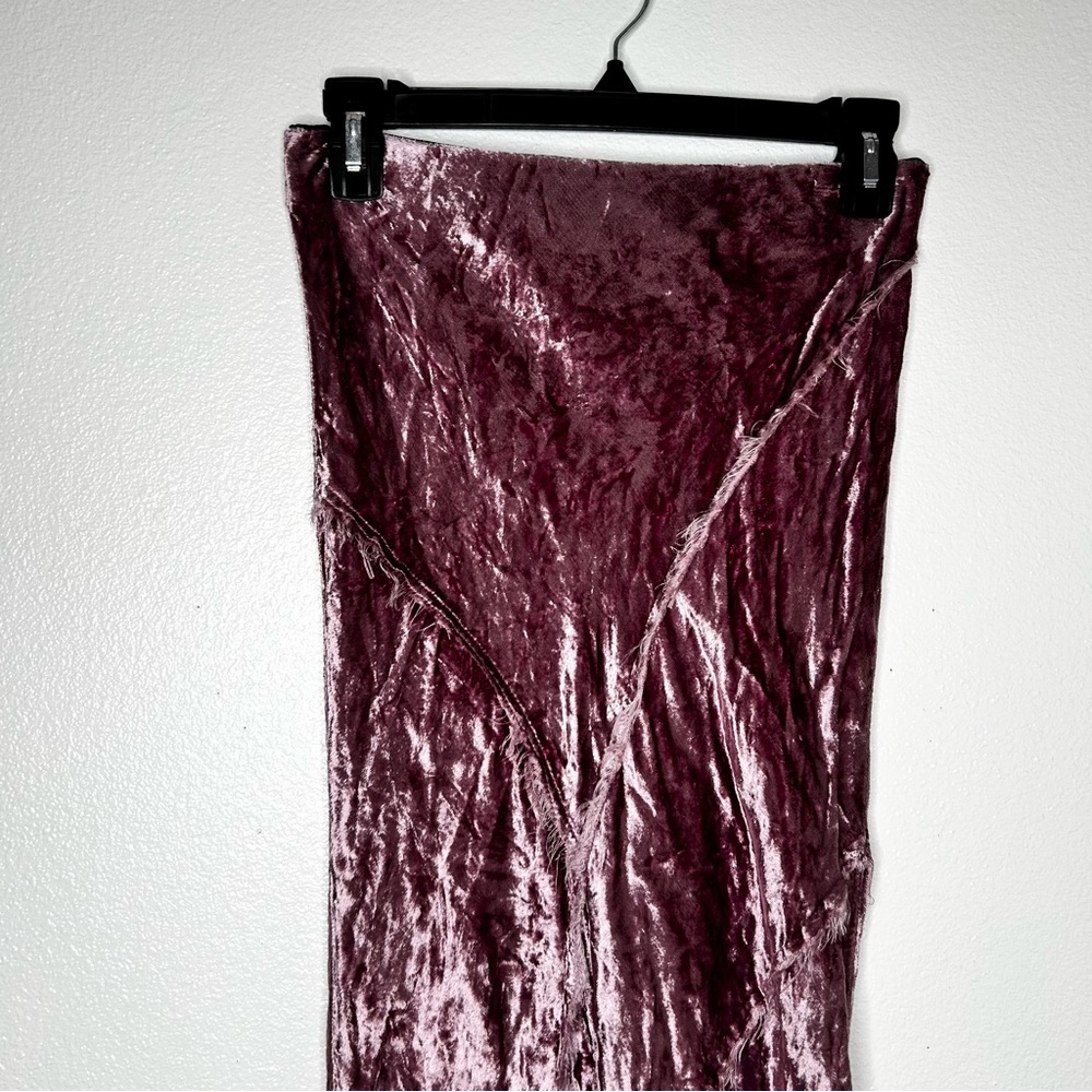 Free People Velvet Maxi Skirt in Plum - Picture 2 of 9